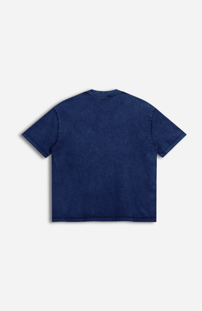 BLUE ACID WASH TEE