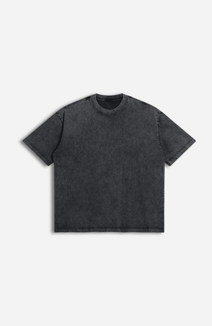 BLACK ACID WASH TEE