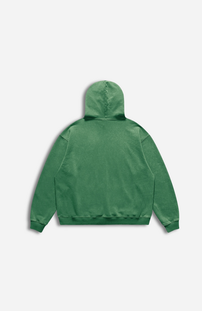 GREEN ACID WASH HOODIE