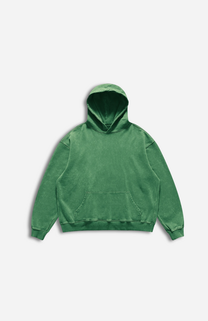 GREEN ACID WASH HOODIE