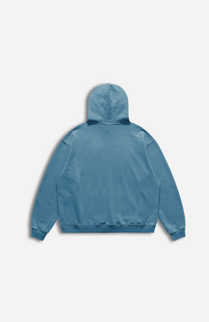 BLUE ACID WASH HOODIE